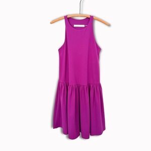 Susana Monaco Racer Gathered Mini Dress Magenta Drop Waist S Dopamine EUC